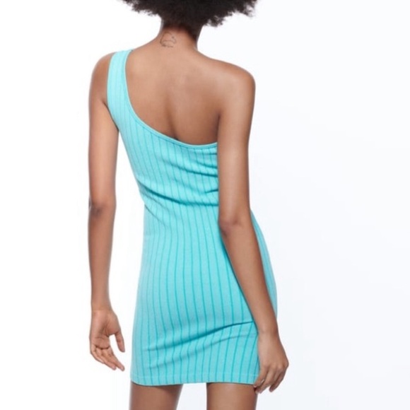 Zara One Shoulder Body Cone Contour Collection Dress - Picture 3 of 5